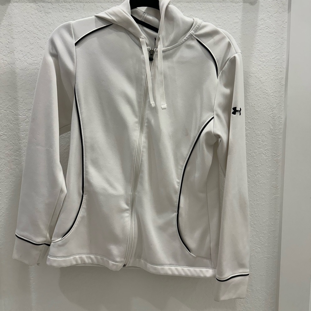 Under Armour Women's White and Black Trim Jacket